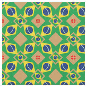 Brasilianische Flagge und brasilianische Trendy Fa Stoff