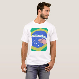 Brasilianische Flagge und Lulas Hand - Patriotisch T-Shirt