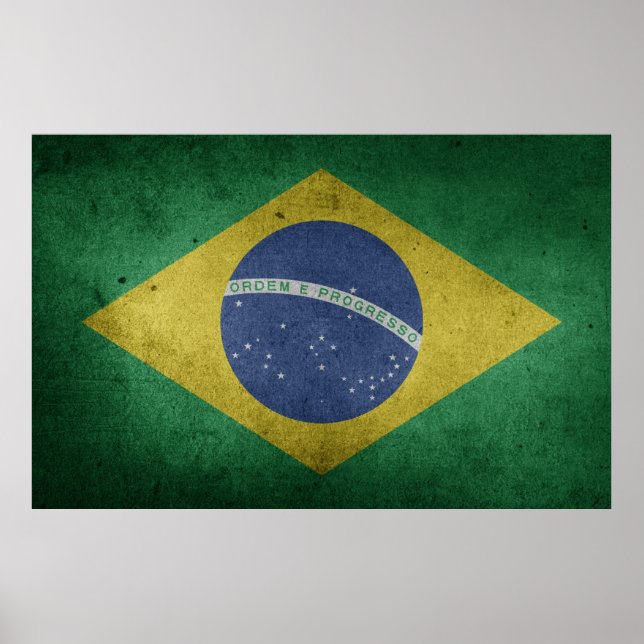 Brasilianische Flaggen-Liebe Brasilianischer Fußba Poster (Vorne)