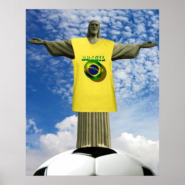 Brasilianische Fußball-Brasilianer gewinnen Fußbal Poster (Vorne)