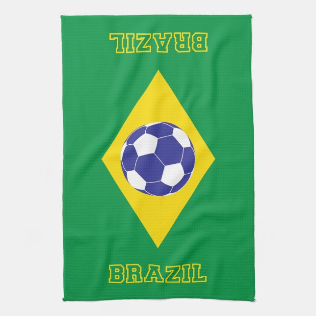 Brasilianische Fußballflagge Geschirrtuch (Vertikal)