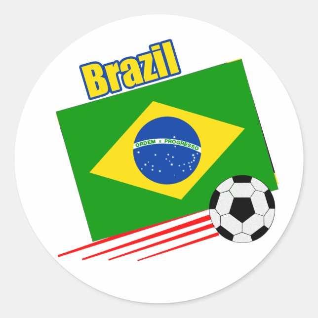Brasilianische Fußballmannschaft Runder Aufkleber (Vorderseite)