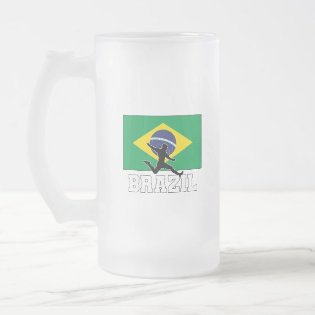 Brasilianische Fußballnationalmannschaft Mattglas Bierglas (Links)