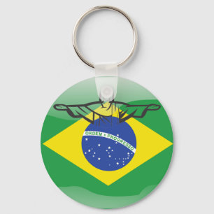 Brasilianische glatte Flagge Schlüsselanhänger