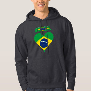 Brasilianische Herzflagge Hoodie