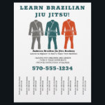 Brasilianische Jiu Jitsu BJJ-Lehren reißen sich ab Flyer<br><div class="desc">Werben Sie für Ihre brasilianische Jiu Jitsu Schule oder Privatunterricht mit diesen leicht anpassbaren Flyern. Sie zeigen eine graue, aquamarine blau und orange Abbildung eines BJJ-Gi, mit Platz für grundlegende Details und einer Telefonnummer für Ihr Unternehmen, die unten Stilstreifen abreißen lässt, was sie ideal zum Aufhängen in Kaffeehäusern und auf...</div>