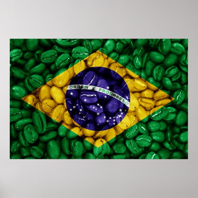 Brasilianische Kaffeeflagge Poster (Vorne)