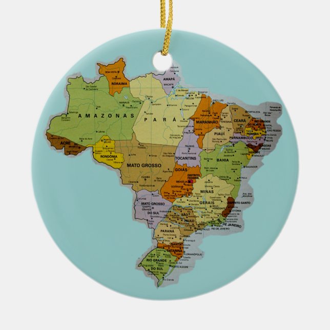 Brasilianische Karte Keramik Ornament (Vorne)