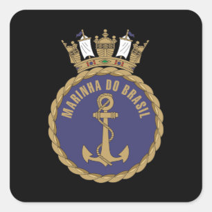 "Brasilianische Marine" Quadratischer Aufkleber