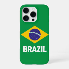 Brasilianische patriotische Nationalflagge-Typogra iPhone 16 Pro Hülle