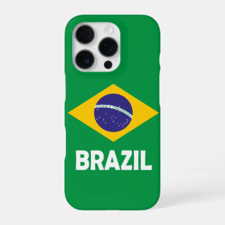 Brasilianische patriotische Nationalflagge-Typogra iPhone 16 Pro Hülle