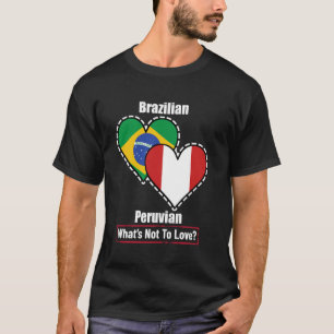 Brasilianische Peruanische Herzflaggen Was gibt's T-Shirt