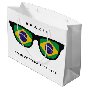 Brasilianische Shades-Tasche mit Sondertext und Fa Große Geschenktüte