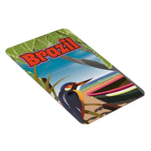 Brasilianische Strandpostkarte Reise Druck Magnet