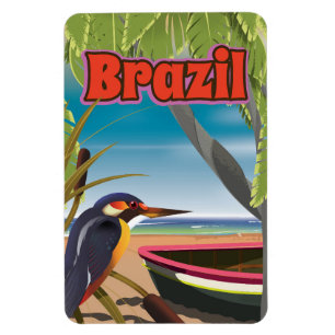 Brasilianische Strandpostkarte Reise Druck Magnet