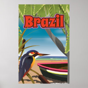 Brasilianische Strandpostkarte Reise Druck Poster