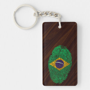 Brasilianische Touchfingerabdruckflagge Schlüsselanhänger
