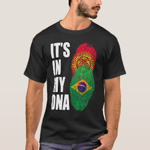 Brasilianische und kirgisische Mix-DNA-Flagge T-Shirt