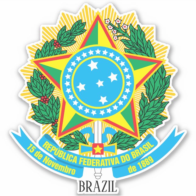 Brasilianische Wappenmeere Aufkleber (Vorderseite)