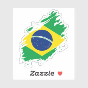 Brasilianische zerrissene Flagge Nationalstolz Spo Aufkleber