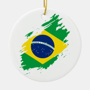 Brasilianische zerrissene Flagge Nationalstolz Spo Keramik Ornament
