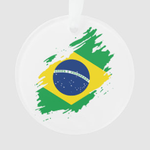 Brasilianische zerrissene Flagge Nationalstolz Spo Ornament