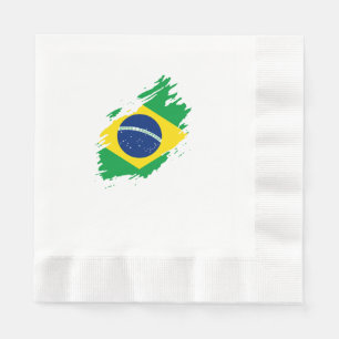 Brasilianische zerrissene Flagge Nationalstolz Spo Serviette