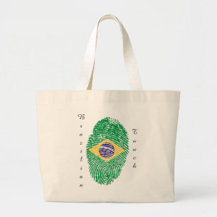 brasilianischer Berührungs-Fingerabdruck-Flagge Jumbo Stoffbeutel