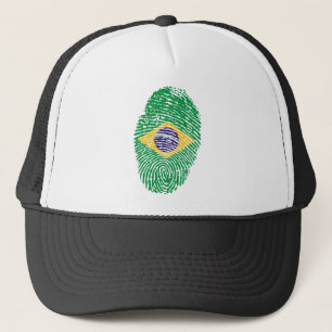 brasilianischer Berührungs-Fingerabdruck-Flagge Truckerkappe