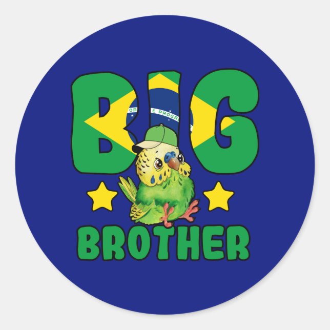 Brasilianischer Big Brother - Vogel mit brasiliani Runder Aufkleber (Vorderseite)