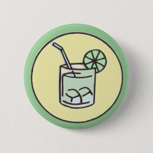 brasilianischer Caipirinha-Cocktail Button (Vorderseite)