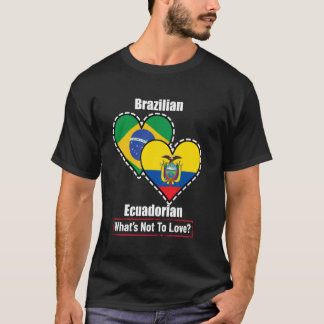 Brasilianischer Ecuadorianischer Herz-Flaggen Was  T-Shirt
