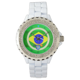 Brasilianischer Flaggen-Brasilien-Hafen Richman Armbanduhr