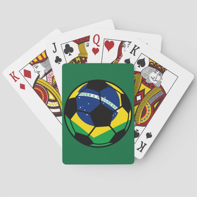 Brasilianischer Flaggen-Fußball Spielkarten (Rückseite)