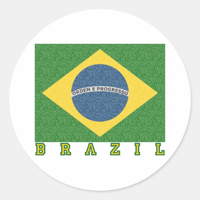 Brasilianischer Fußball 2010 Runder Aufkleber (Vorderseite)