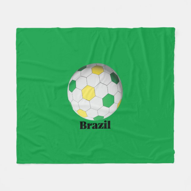 Brasilianischer Fußball Fleecedecke (Vorderseite (Horizontal))