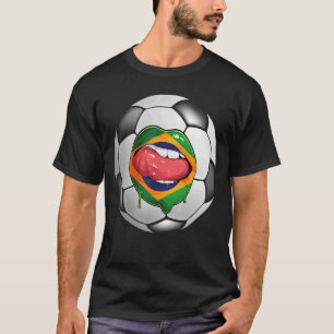 Brasilianischer Fußballfan Brasilianische Flagge M T-Shirt