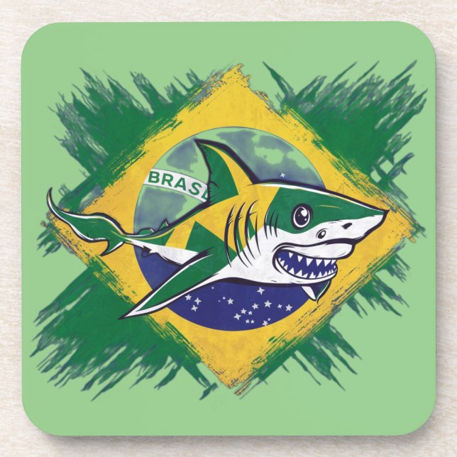 Brasilianischer Hai Getränkeuntersetzer (Vorderseite)
