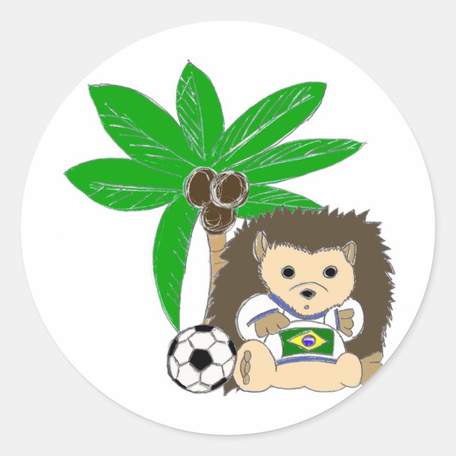 Brasilianischer Igel Runder Aufkleber (Vorderseite)