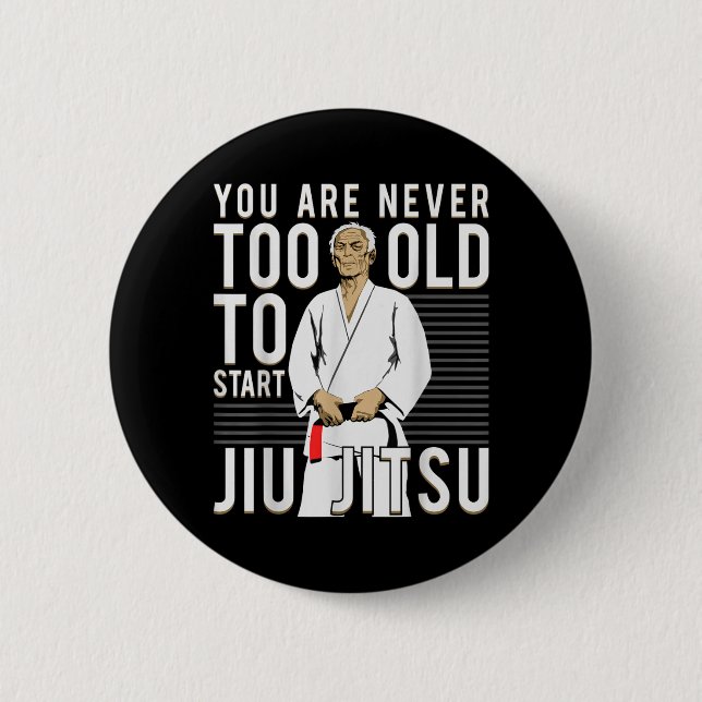 Brasilianischer Jiu Jitsu alter Mann Button (Vorderseite)