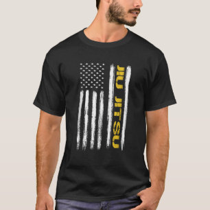 Brasilianischer Jiu Jitsu American Flag US Sportge T-Shirt
