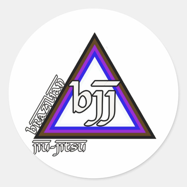 Brasilianischer Jiu Jitsu BJJ Dreieck des Fortschr Runder Aufkleber (Vorderseite)
