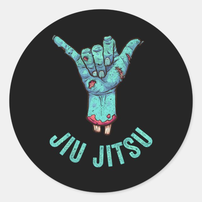Brasilianischer Jiu-Jitsu Bjj Hang Loose Shaka Runder Aufkleber (Vorderseite)