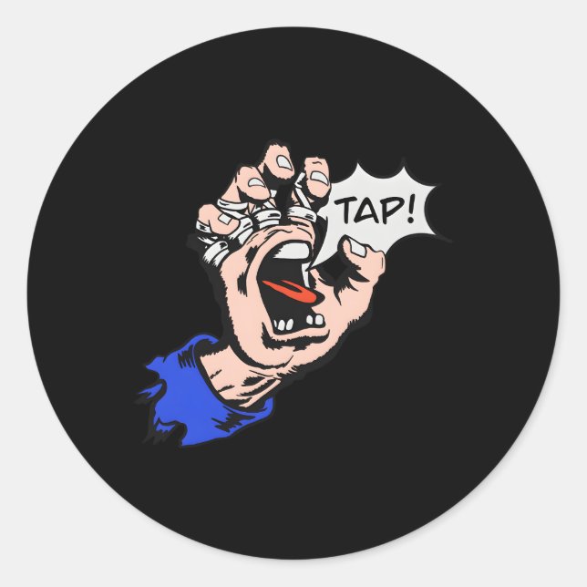 Brasilianischer Jiu-Jitsu Bjj Stich Hand Runder Aufkleber (Vorderseite)