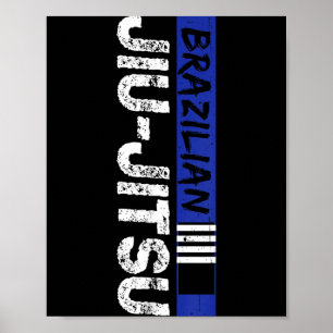 Brasilianischer Jiu-Jitsu Blaue Gürtel BJJ Kampf M Poster