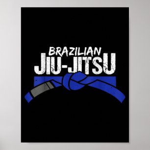 Brasilianischer Jiu-Jitsu Blaue Gürtel BJJ Kämpfen Poster