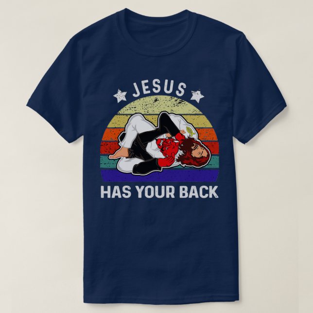 Brasilianischer Jiu Jitsu Jesus hat Ihren Rücken 1 T-Shirt (Design vorne)