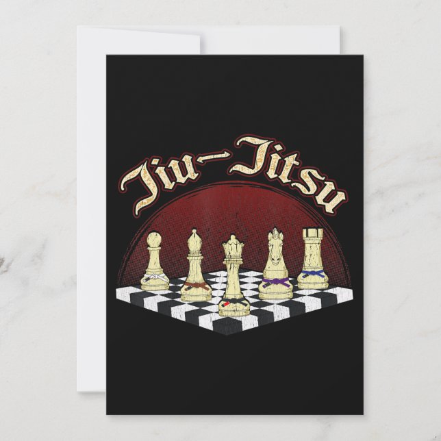 brasilianischer Jiu-Jitsu-Schachgürtel Feiertagskarte (Vorderseite)