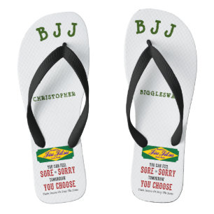 Brasilianischer Jiu Jitsu Sore oder Sorry Add Name Flip Flops