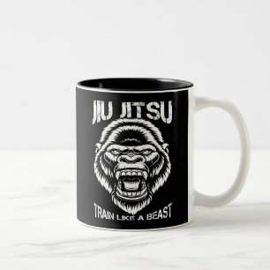Brasilianischer Jiu Jitsu-Zug wie ein Tier Zweifarbige Tasse